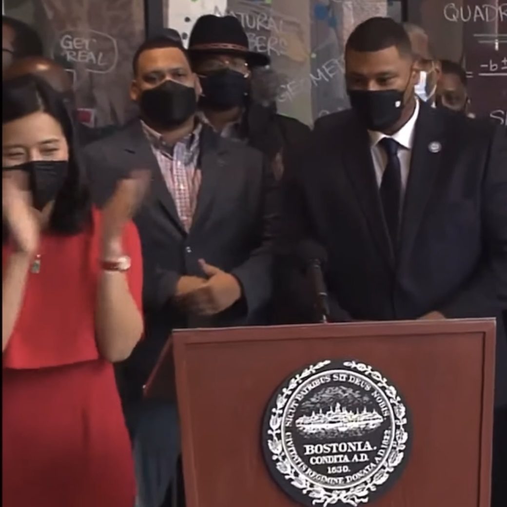 Screenshot City officials at press conference.